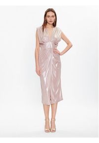Rinascimento Sukienka koktajlowa CFC0113001003 Beżowy Slim Fit. Kolor: beżowy. Materiał: syntetyk. Styl: wizytowy #4