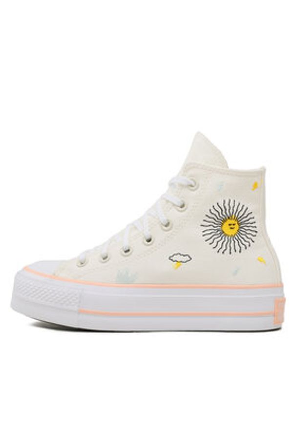 Converse Trampki Chuck Taylor All Star Lift Hi A03516C Écru. Materiał: materiał