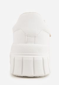 Born2be - Białe Casualowe Sneakersy VICES na Grubej Podeszwie z Tłoczeniami Therelle. Okazja: na co dzień. Kolor: biały. Materiał: dzianina, jeans #8