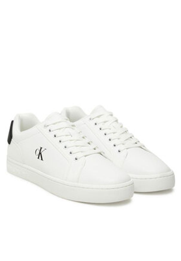Calvin Klein Jeans Sneakersy Classic Cupsole Ru Patch Lth YM0YM01297 Biały. Kolor: biały. Materiał: skóra