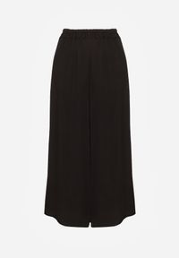 Renee - Czarne Wiskozowe Spodnie Szerokie High Waist Rissalene. Okazja: do pracy, na spotkanie biznesowe. Stan: podwyższony. Kolor: czarny. Materiał: wiskoza. Styl: biznesowy, elegancki #7