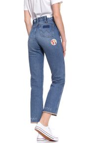 Wrangler - WRANGLER RETRO STRAIGHT BURNING GIRL W238GF11X 112127870. Wzór: aplikacja. Styl: retro