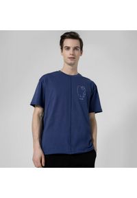 outhorn - T-shirt z haftem męski - granatowy. Okazja: na co dzień. Kolor: niebieski. Materiał: bawełna, dzianina. Wzór: haft. Styl: casual #7