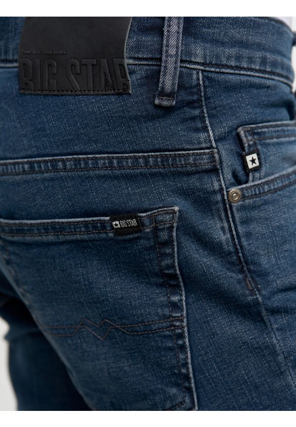 Big-Star - Jeansy męskie skinny granatowe Deric 583. Okazja: na co dzień. Kolor: niebieski. Styl: casual