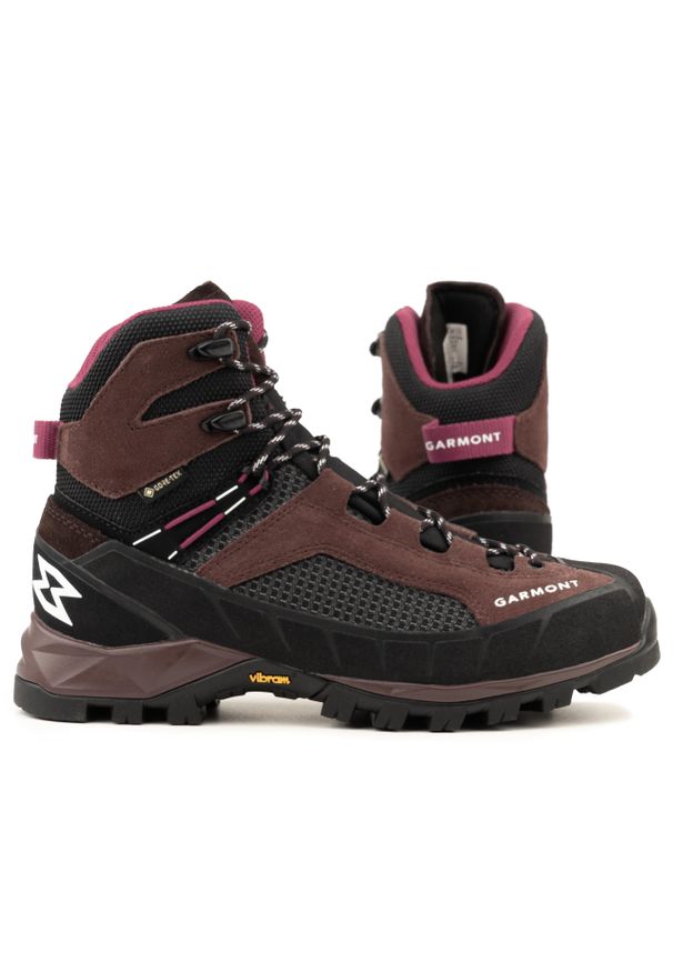 Buty damskie trekkingowe wodoodporne Garmont TOWER TREK GTX WMS. Wysokość cholewki: za kostkę. Kolor: czerwony, wielokolorowy, czarny, brązowy. Materiał: materiał, syntetyk. Szerokość cholewki: normalna
