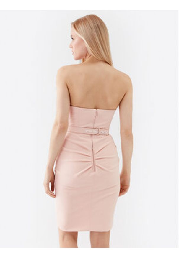 Elisabetta Franchi Sukienka koktajlowa AB-425-32E2-V500 Różowy Slim Fit. Kolor: różowy. Materiał: syntetyk. Styl: wizytowy