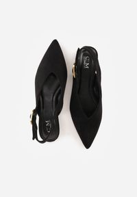 Renee - Czarne Sandały Typu Slingback z Wyciętą Cholewką Phellilea. Zapięcie: pasek. Kolor: czarny #8