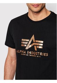 Alpha Industries T-Shirt Basic Foll Print 100501FP Czarny Regular Fit. Kolor: czarny. Materiał: bawełna. Wzór: nadruk #4