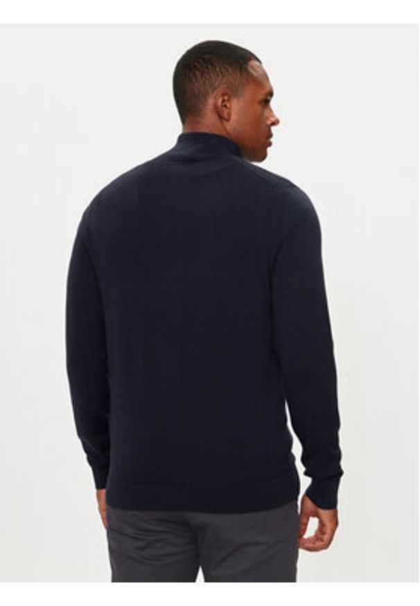 Calvin Klein Sweter K10K110421 Granatowy Regular Fit. Kolor: niebieski. Materiał: wełna