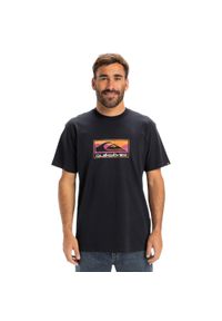 Quiksilver - Koszulka z krótkim rękawem dla Mężczyzn EV GRADIENT BOX Czarny. Kolor: niebieski. Materiał: materiał, bawełna. Długość rękawa: krótki rękaw. Długość: krótkie. Wzór: gradientowy