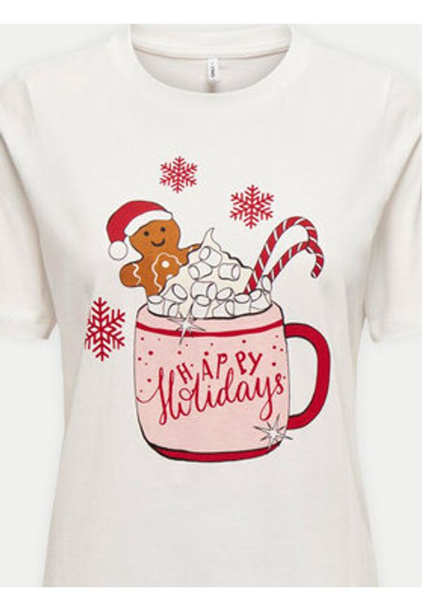 only - ONLY T-Shirt Rosie 15332339 Biały Regular Fit. Kolor: biały. Materiał: bawełna
