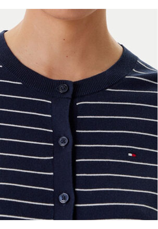 TOMMY HILFIGER - Tommy Hilfiger Kardigan WW0WW42370 Granatowy Regular Fit. Kolor: niebieski. Materiał: bawełna