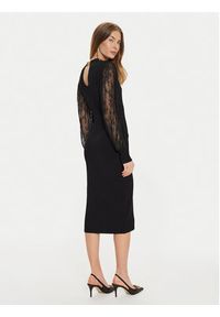 TwinSet - TWINSET Sukienka dzianinowa 242TT3160 Czarny Slim Fit. Kolor: czarny. Materiał: wiskoza, syntetyk