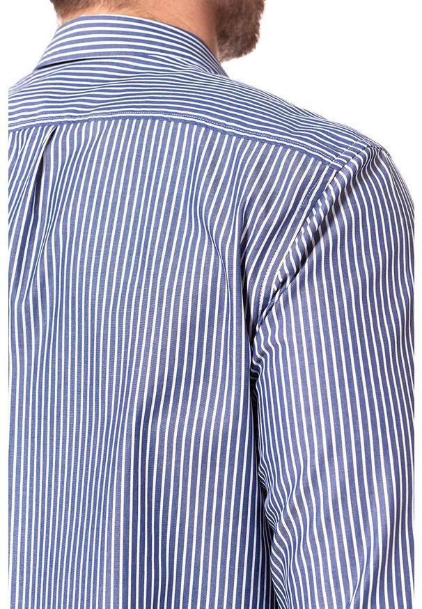 Lee - KOSZULA LEE SLIM BUTTON DOWN WHITE L66VBB12. Typ kołnierza: button down. Wzór: aplikacja, paski