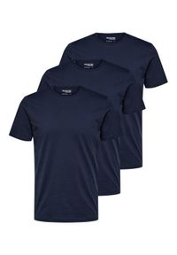 Selected Homme Komplet 3 t-shirtów Axel 16087854 Granatowy Regular Fit. Kolor: niebieski. Materiał: bawełna