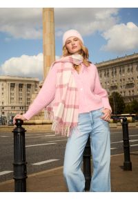 Big-Star - Kardigan damski różowy Rosina 600. Kolor: różowy. Materiał: skóra, materiał. Długość: krótkie #5