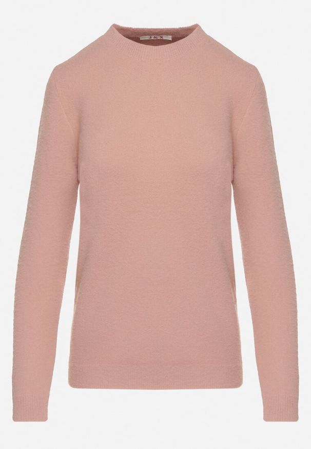 Born2be - Różowy Sweter z Wełną w Klasycznym Stylu Firrive. Okazja: na co dzień. Kolor: różowy. Materiał: wełna. Styl: klasyczny