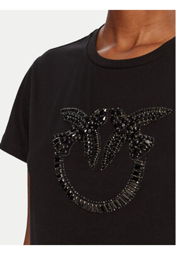 Pinko - PINKO T-Shirt Quentin 100535 A2RN Czarny Regular Fit. Kolor: czarny. Materiał: bawełna