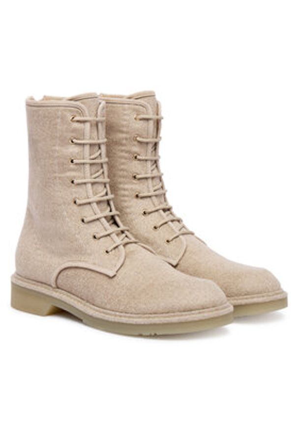 Max Mara Trzewiki Bakerzip 2524796092600 Beżowy. Kolor: beżowy. Materiał: wełna