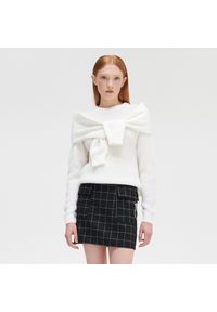 Cropp - Dzianinowy sweter - Biały. Kolor: biały. Materiał: dzianina
