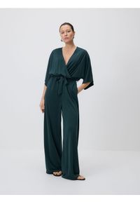 Reserved - Kombinezon z modalem - ciemny turkus. Materiał: dzianina. Styl: klasyczny #1