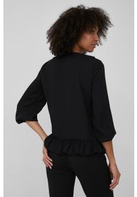 XT Studio bluzka damska kolor czarny gładka. Okazja: na co dzień. Kolor: czarny. Materiał: tkanina. Wzór: gładki. Styl: casual #3
