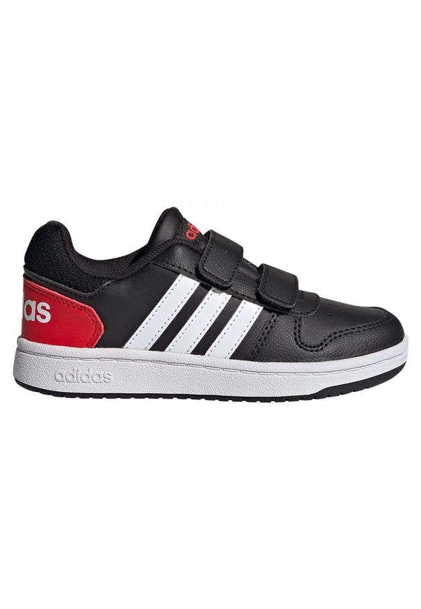 Adidas - Buty adidas Hoops 2.0 C Jr FY9442 czarne. Zapięcie: rzepy. Kolor: czarny. Materiał: guma, syntetyk, skóra. Szerokość cholewki: normalna. Wzór: gładki, paski