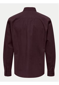 Only & Sons Koszula Pete 22033255 Bordowy Regular Fit. Kolor: czerwony. Materiał: bawełna #6