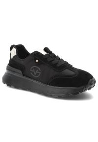 Czarne Sneakersy Vinceza Sportowe Obuwie Damskie. Okazja: na co dzień, na spacer. Kolor: czarny. Materiał: materiał, skóra. Szerokość cholewki: normalna. Sport: turystyka piesza