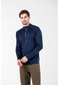 WOOLONA - Bluza turystyczna męska Woolona Astro 100% Merino. Kolor: niebieski
