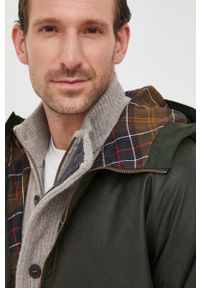 Barbour kurtka bawełniana Short Hooded Bedale Wax kolor zielony przejściowa oversize MWX2207. Kolor: zielony. Materiał: bawełna. Długość rękawa: raglanowy rękaw #3