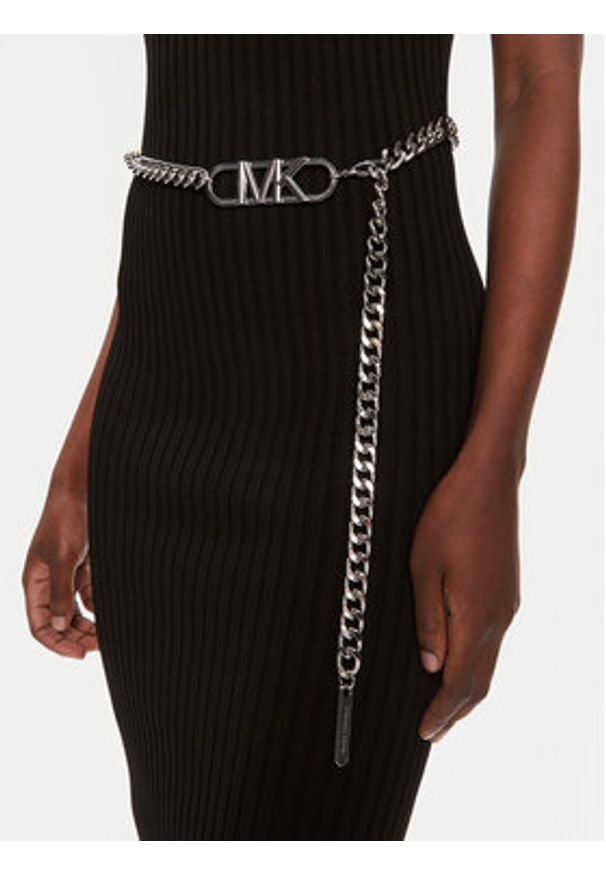 MICHAEL Michael Kors Sukienka dzianinowa MS381MK33D Czarny Slim Fit. Kolor: czarny. Materiał: wiskoza