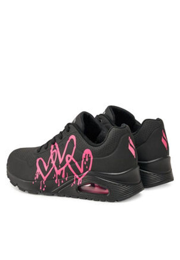 skechers - Skechers Sneakersy 177980/BKPK Czarny. Kolor: czarny. Materiał: skóra