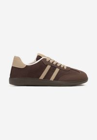 Born2be - Brązowe Sneakersy z Imitacji Zamszu na Płaskiej Podeszwie Memeriana. Nosek buta: okrągły. Zapięcie: sznurówki. Kolor: brązowy. Materiał: zamsz. Obcas: na płaskiej podeszwie. Wysokość obcasa: niski #3