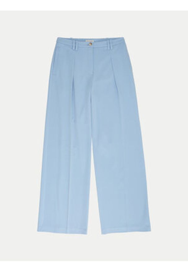 Tom Tailor Spodnie materiałowe 1040686 Błękitny Wide Leg. Kolor: niebieski. Materiał: wiskoza