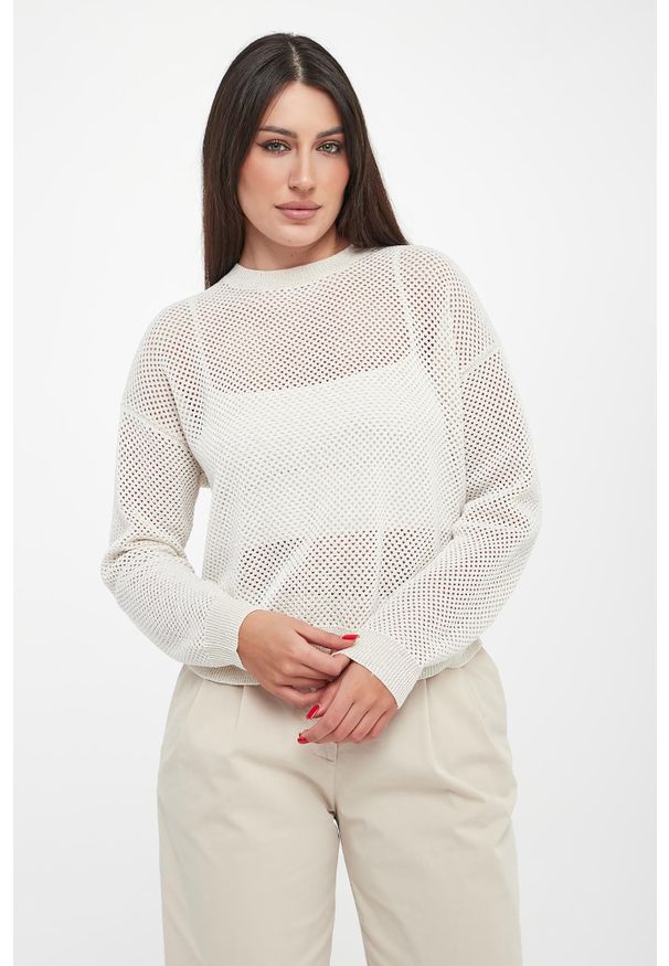 Sweter damski ażurowy z cekinami PESERICO. Wzór: ażurowy