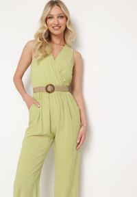 Born2be - Jasnozielony Kombinezon Hame. Kolor: zielony. Materiał: wiskoza. Długość rękawa: na ramiączkach. Długość: długie. Styl: elegancki #2