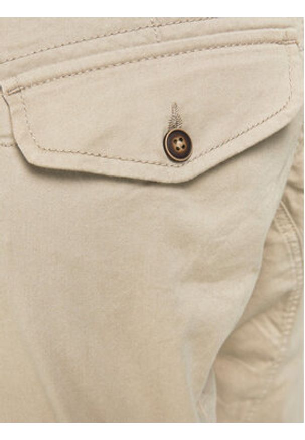 Jack & Jones - Jack&Jones Joggery Paul 12193754 Beżowy Slim Fit. Kolor: beżowy. Materiał: bawełna