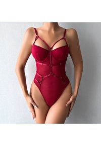 Intica - Body z motywem harness na specjalne okazje Theresina. Kolor: biały. Materiał: materiał #6