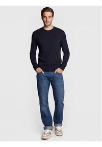 Sisley Sweter 102HS1B17 Granatowy Regular Fit. Kolor: niebieski. Materiał: wełna #2