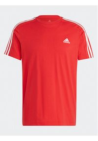 Adidas - adidas T-Shirt Essentials Single Jersey 3-Stripes T-Shirt IC9339 Czerwony Regular Fit. Kolor: czerwony. Materiał: bawełna #6