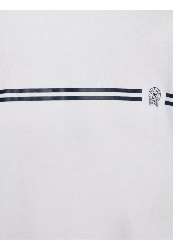 Big-Star - Koszulka męska z nadrukiem biała Misser 100. Kolor: biały. Materiał: bawełna, jeans. Wzór: nadruk. Styl: elegancki, sportowy