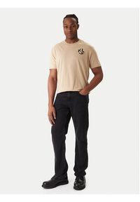 Karl Lagerfeld Jeans T-Shirt A2M17072 Beżowy Regular Fit. Kolor: beżowy. Materiał: syntetyk, bawełna #3