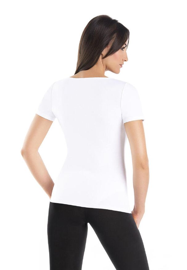 TEYLI - T-shirt damski bawełniany Teyli Solky. Kolor: biały. Materiał: bawełna, elastan. Sport: fitness