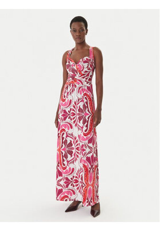 Morgan Sukienka letnia 261-RANNA Różowy Regular Fit. Kolor: różowy. Materiał: syntetyk. Sezon: lato