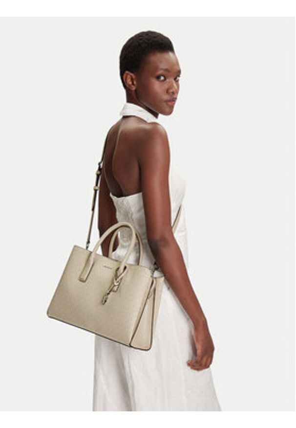 MICHAEL Michael Kors Torebka Ruthie 30S5S9RS3V Beżowy. Kolor: beżowy. Materiał: skórzane
