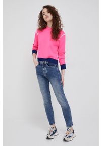 Armani Exchange jeansy Milan damskie medium waist. Kolor: niebieski