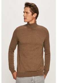 Selected - Sweter. Typ kołnierza: golf. Kolor: brązowy. Materiał: materiał. Długość rękawa: długi rękaw. Długość: długie