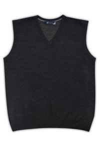 Lanieri Fashion - Antracytowy bezrękawnik męski SW86. Kolor: szary. Materiał: akryl, wełna, tkanina. Długość rękawa: bez rękawów #1