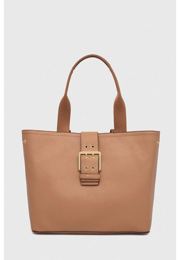 DKNY - Dkny torebka kolor brązowy. Kolor: brązowy. Rodzaj torebki: na ramię